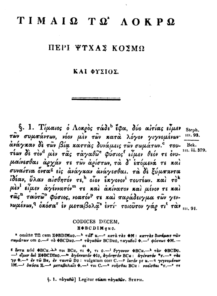 Platonis [...] scripta Græce omnia. Ed. Bekker, 1826, v. IX, p. 47.